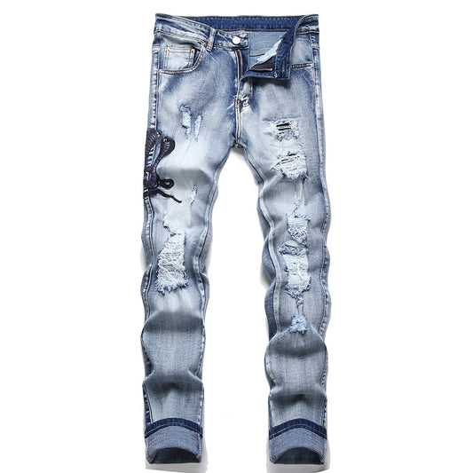 Snake Print Jeans