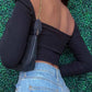 Love me  Long Sleeve Crop Top - NawdeX