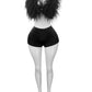 Kri Fur Crop Top And Short set