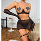 Red Adore Sheer Skirt Set