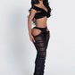 Velvet  Ruches Skirt Set