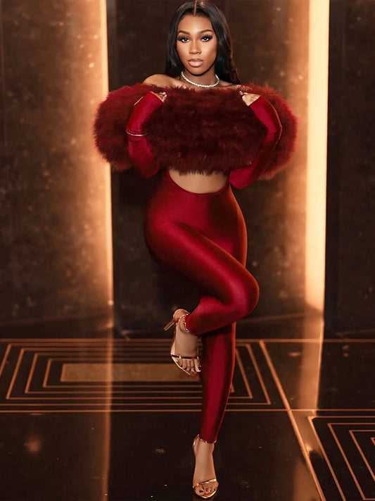 Girlfriend Furry Shawl Jumpsuit