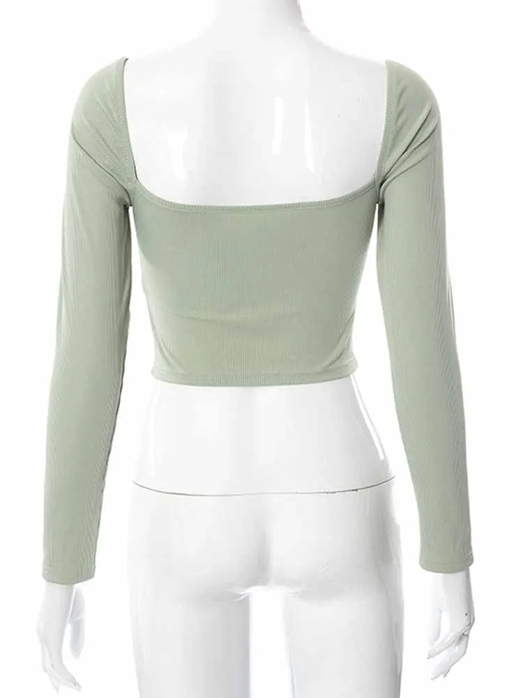 Love me  Long Sleeve Crop Top - NawdeX