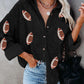 Sequin Football Button Up Long Sleeve Jacket - NawdeX