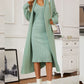 V-Neck Cami Dress and Open Front Cardigan Sweater Set - NawdeX