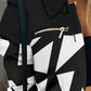 Printed Button Up Zip Detail Shacket - NawdeX