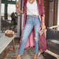Open Front Long Sleeve Coat - NawdeX