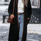 Full Size Contrast Trim Long Sleeve Coat with Pockets - NawdeX