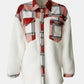 Fuzzy Button Up Long Sleeve Jacket - NawdeX