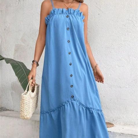 Women's Pleated Solid Color Temperament Commute Dress - NawdeX