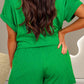 Textured Short Sleeve Top and Shorts Set - NawdeX