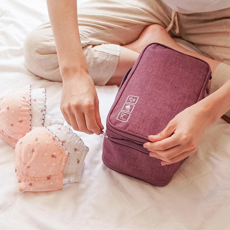 Travel Makeup Bags Women Multi-function 3-shelf Underwear Storage Bag - NawdeX