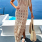 Openwork Slit Scoop Neck Sleeveless Cover Up - NawdeX