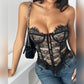 Women's Lace Low-cut Button Tube Top - NawdeX