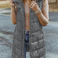 Longline Hooded Sleeveless Puffer Vest - NawdeX