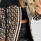 Printed Button Up Zip Detail Shacket - NawdeX