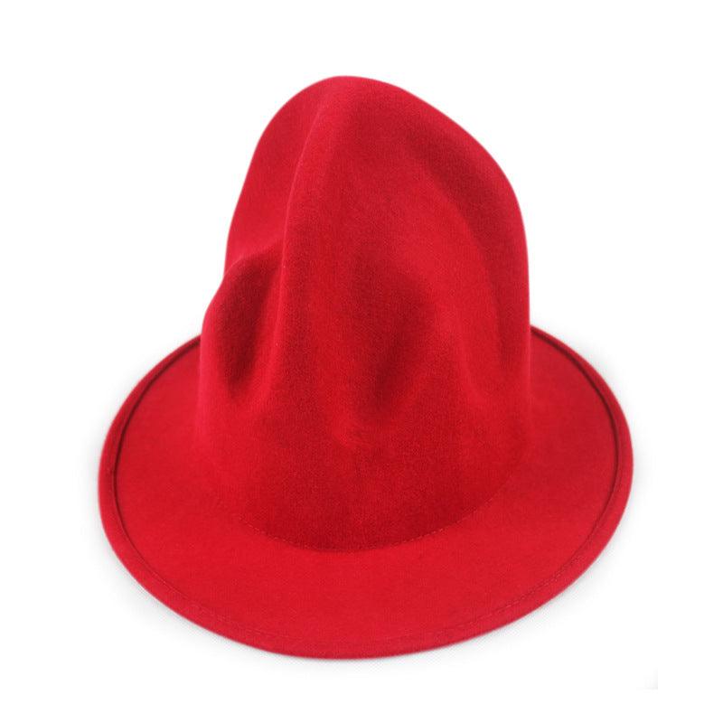 British Style Autumn And Winter Wool Pointed Magic Volcanic Rock Hat - NawdeX
