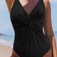 Twisted Crisscross V-Neck One-Piece Swimwear - NawdeX