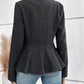 Ruffle Hem Collared Blazer - NawdeX