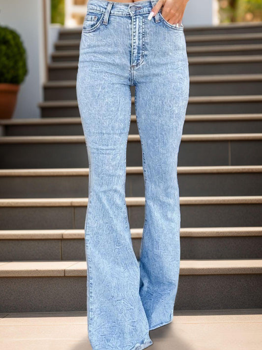 Raw Hem Bootcut Jeans - NawdeX