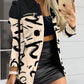 Printed Button Up Zip Detail Shacket - NawdeX