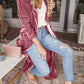 Open Front Long Sleeve Coat - NawdeX