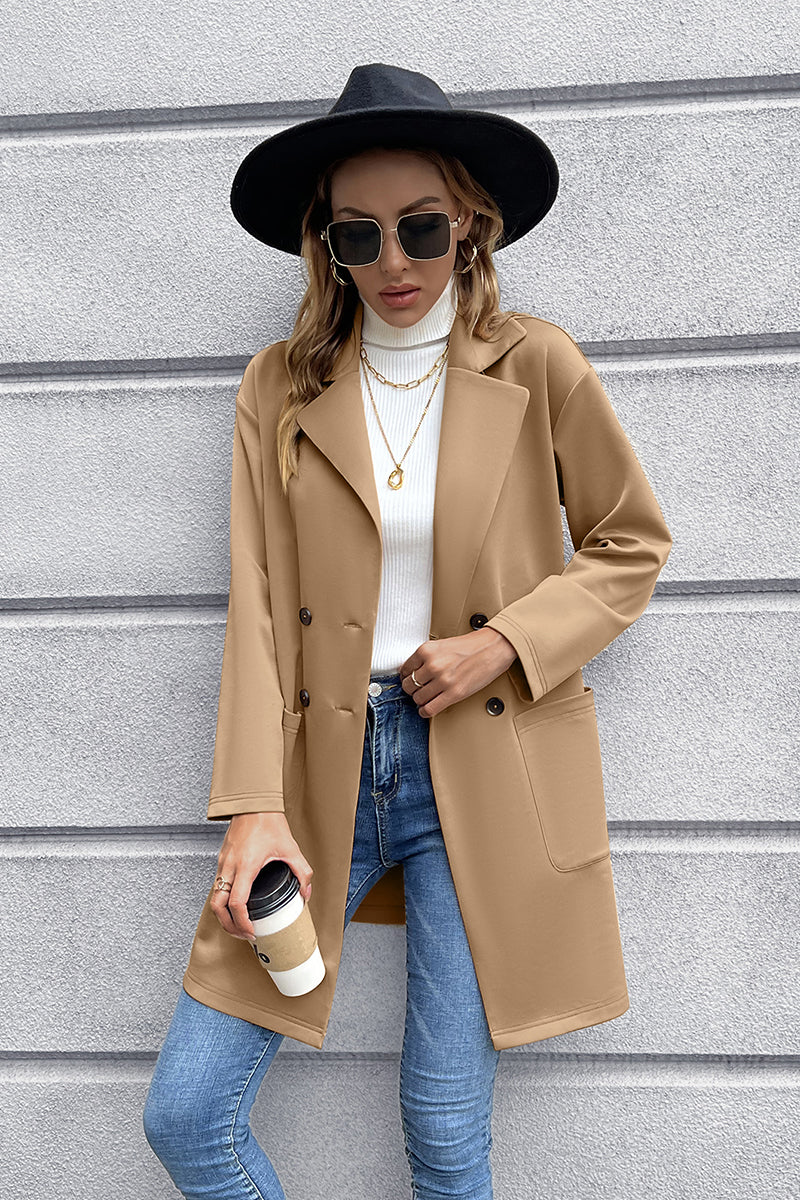 Ivy Lane Lapel Collar Long Sleeve Blazer - NawdeX