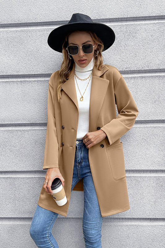 Ivy Lane Lapel Collar Long Sleeve Blazer - NawdeX