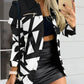 Printed Button Up Zip Detail Shacket - NawdeX