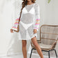 Openwork Contrast Long Sleeve Cover-Up - NawdeX