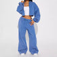 European  Sweater Wide Leg Trousers Suit - NawdeX