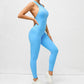 Zippered Yoga Fitness Jumpsuit Sleeveless Tummy Control Stretch Shapewear - NawdeX
