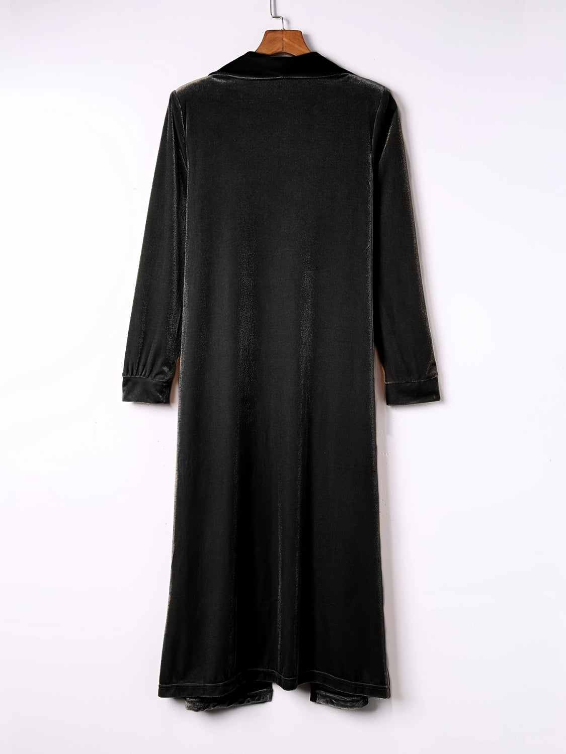 Open Front Long Sleeve Coat - NawdeX