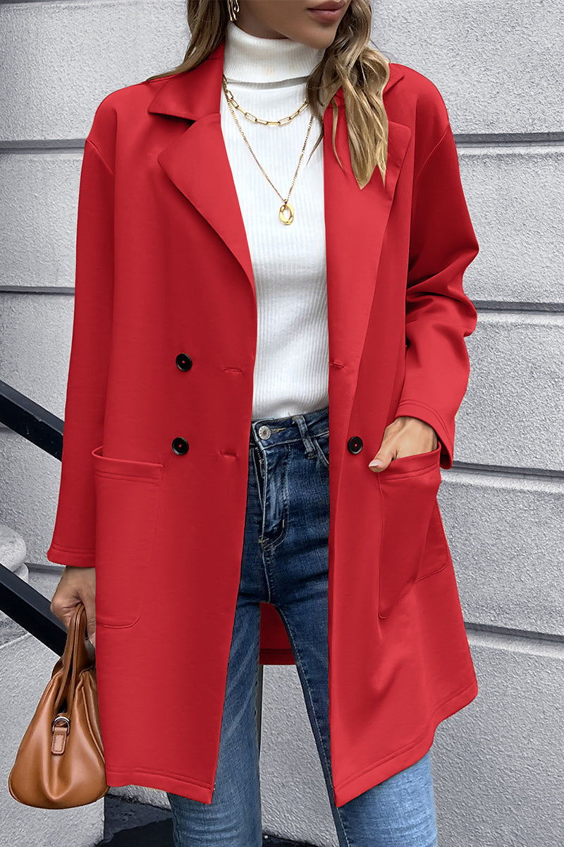 Ivy Lane Lapel Collar Long Sleeve Blazer - NawdeX