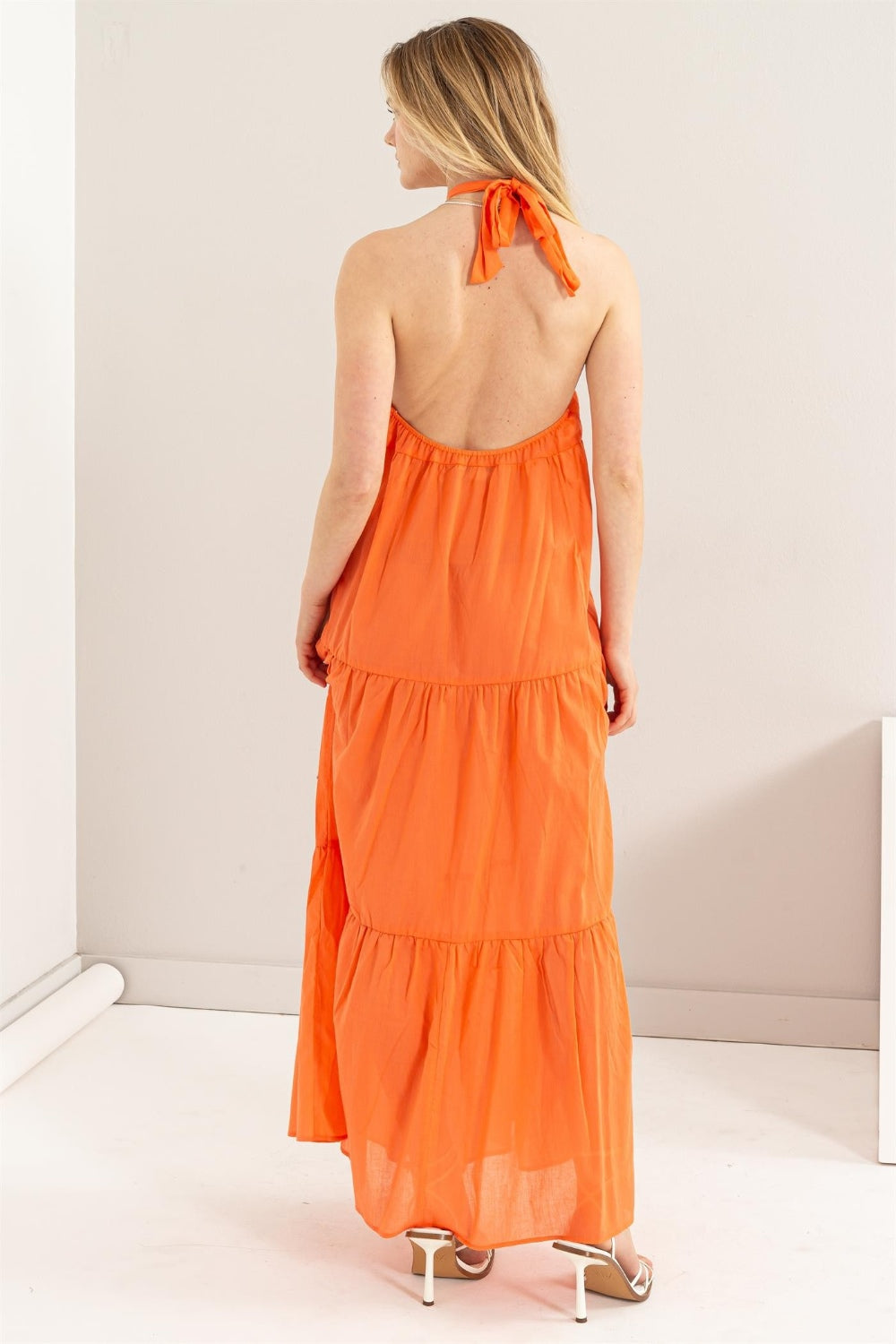 Halter Neck Cover Up Maxi Dress - NawdeX
