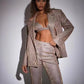 3pcs Shiny Blazer Trousers Set - NawdeX