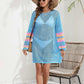 Openwork Contrast Long Sleeve Cover-Up - NawdeX
