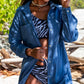 Button-Up Longline Shirt with Breast Pockets - NawdeX