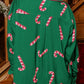 Candy Cane Collared Neck Long Sleeve Top and Shorts Lounge Set - NawdeX