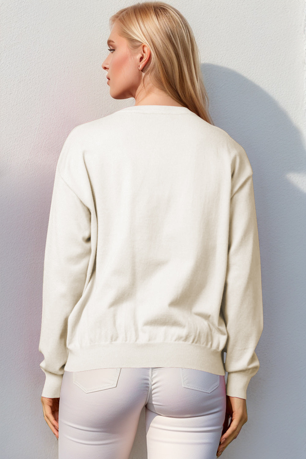 Double Take Full Size Nutcracker Sequin Long Sleeve Sweater - NawdeX