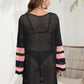 Openwork Contrast Long Sleeve Cover-Up - NawdeX