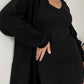 Pocketed Long Sleeve Cardigan and Skirt Sweater Set - NawdeX