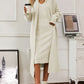 V-Neck Cami Dress and Open Front Cardigan Sweater Set - NawdeX