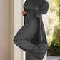 Full Size Slit Round Neck Long Sleeve Top and Pants Set - NawdeX