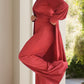 Full Size Slit Round Neck Long Sleeve Top and Pants Set - NawdeX