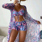 3pcs Pring Bikini With Long Sleeve Cardigan Fashion Summer Beach Swimsuit Women