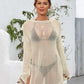 Slit Boat Neck Dropped Shoulder Cover-Up - NawdeX
