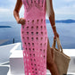 Openwork Slit Scoop Neck Sleeveless Cover Up - NawdeX