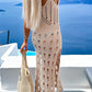 Openwork Slit Scoop Neck Sleeveless Cover Up - NawdeX