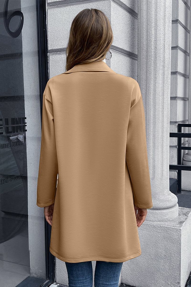 Ivy Lane Lapel Collar Long Sleeve Blazer - NawdeX